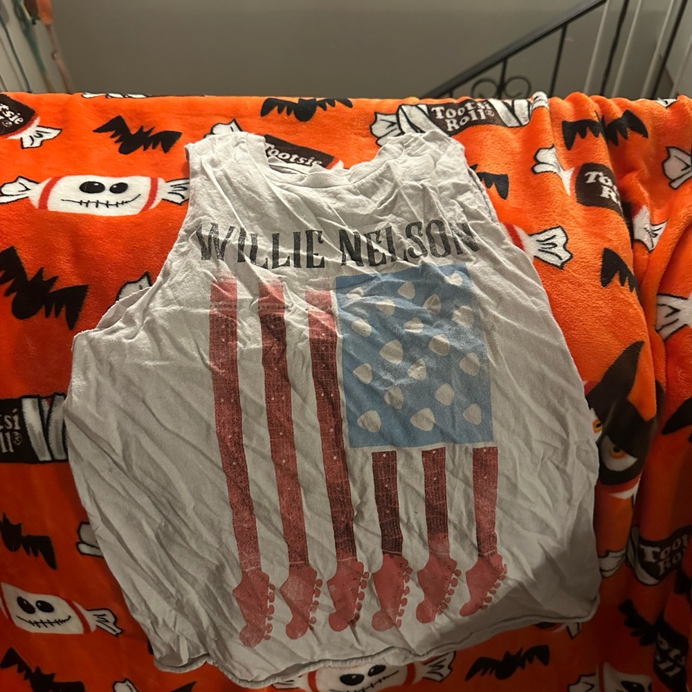 Willie Nelson Graphic Tank Top - Red, White, and Blue